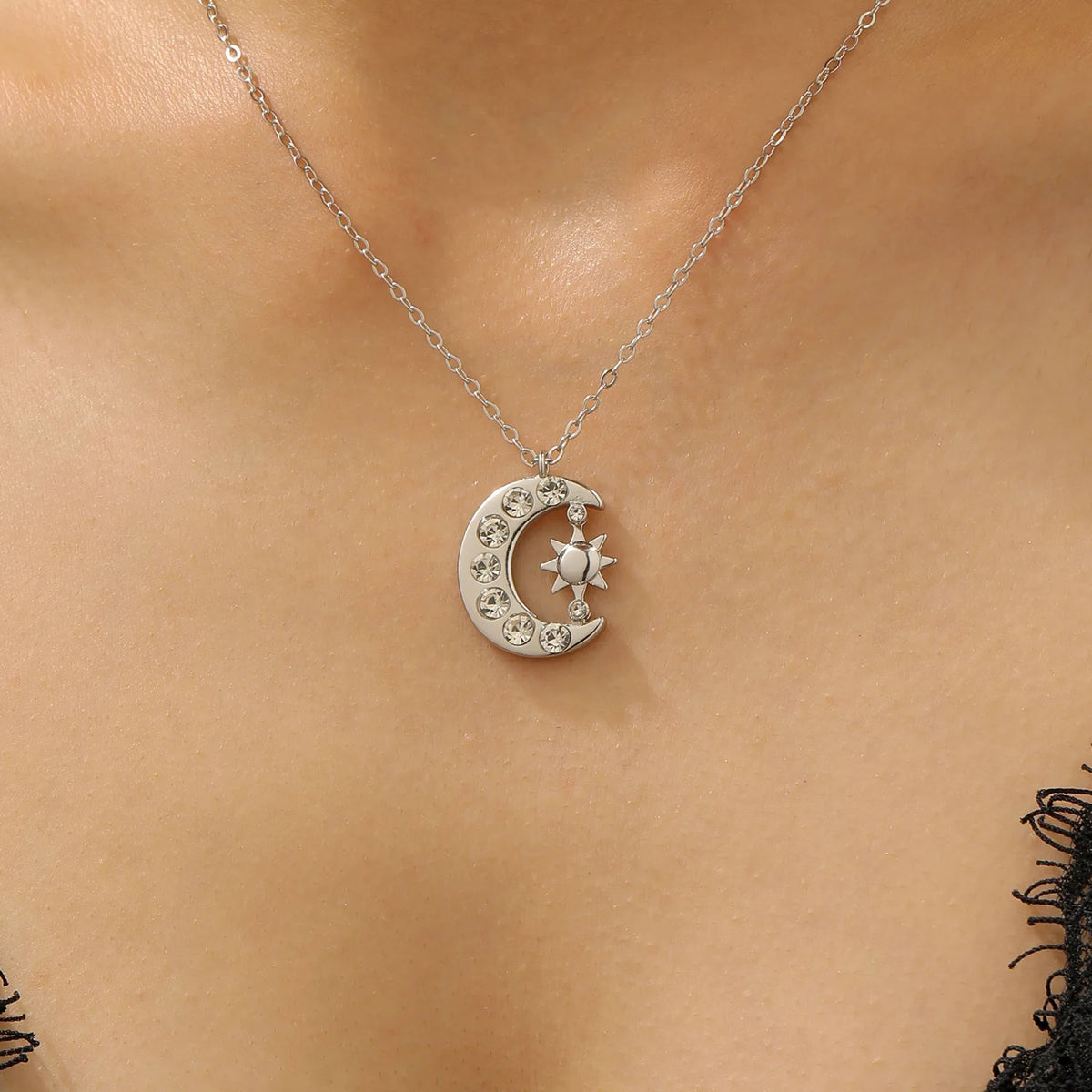 Celestial Moon-And-Star Necklace