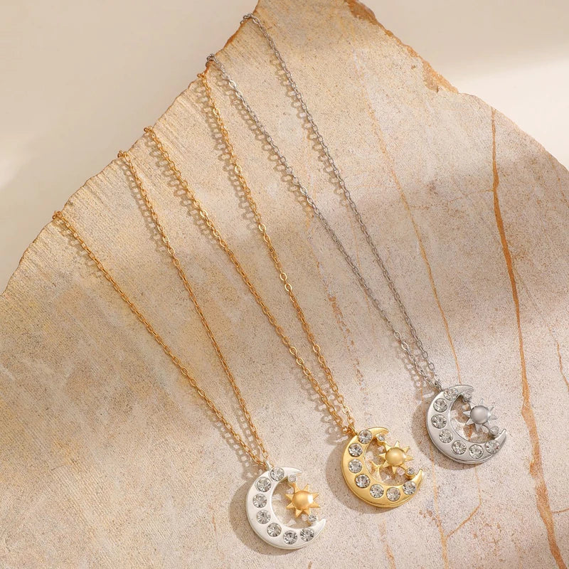 Celestial Moon-And-Star Necklace