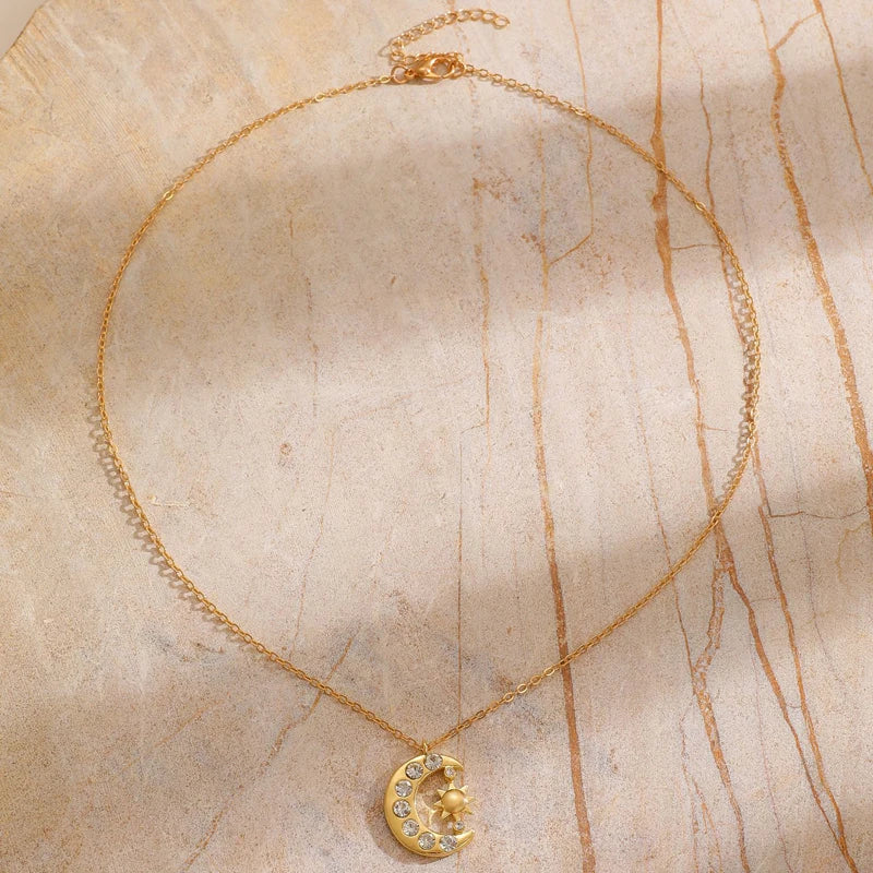 Celestial Moon-And-Star Necklace