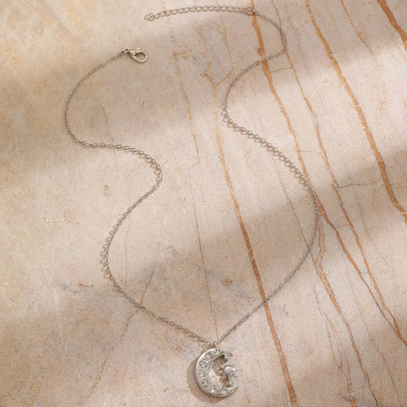 Celestial Moon-And-Star Necklace